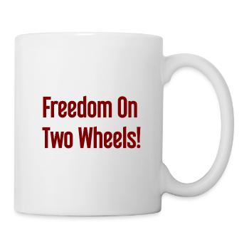 Freedom on Two Wheels - Cyclist Design - Mug - white - Right
