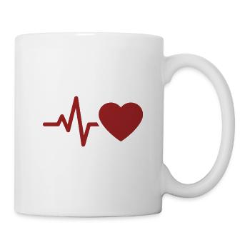 Herzschlag EKG | Liebe zur Medizin Symbol - Tasse - Weiß - Rechts