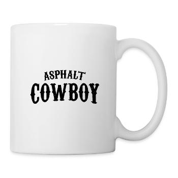 Fernfahrer Trucker Asphalt Cowboy Brummi Geschenk - Tasse - Weiß - Rechts