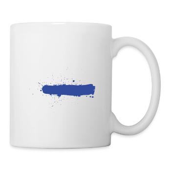 Farbstrich blau Kleckse Farbspritzer Geschenk - Tasse - Weiß - Rechts