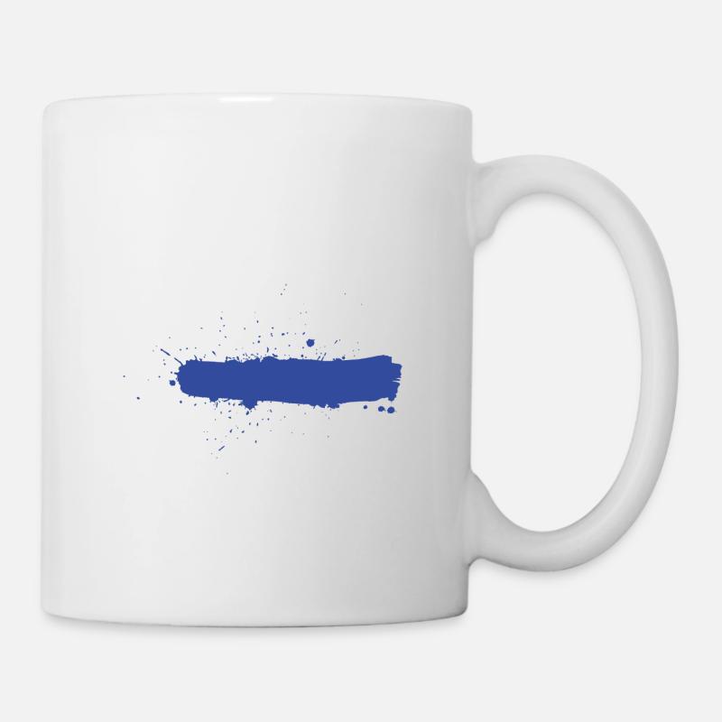 Farbstrich blau Kleckse Farbspritzer Geschenk - Tasse - Weiß