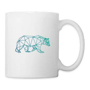 Bear brown bear Abstract polygon geometric gift - Mug - white - Right