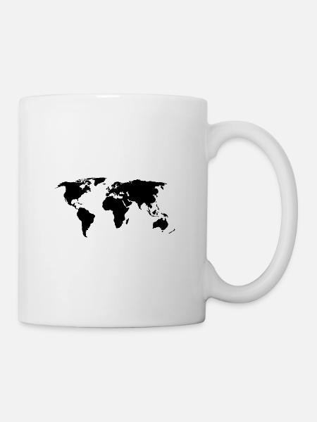 carte du monde carte du monde - Mug blanc - blanc