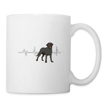 Schwarzer Labrador Labbi Labrador Heartbeat - Mug blanc - blanc - Droite
