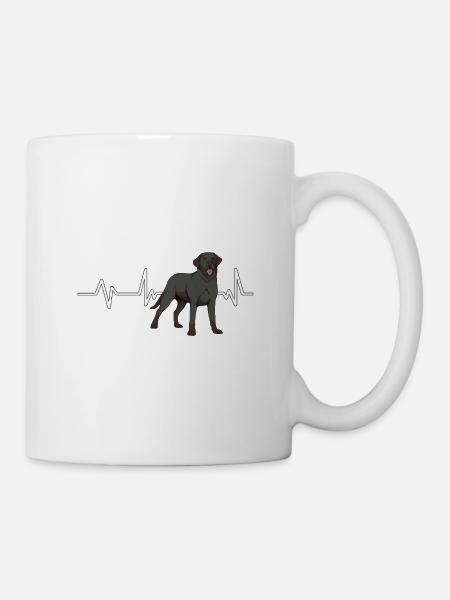 Schwarzer Labrador Labbi Labrador Heartbeat - Mug blanc - blanc