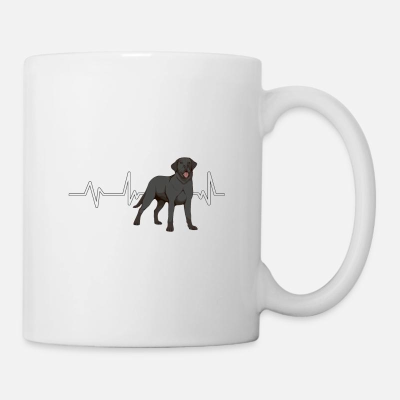 Schwarzer Labrador Labbi Labrador Heartbeat - Mug blanc - blanc