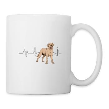 Gelber Labrador Labbi Labrador Heartbeat - Mug blanc - blanc - Droite