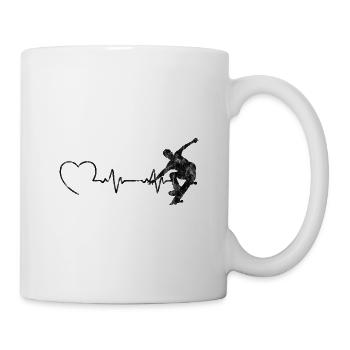 Skateboarder Skateboard Skater Skate Herzschlag - Tasse - Weiß - Rechts