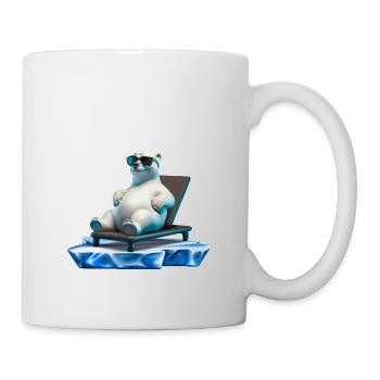 Eisbär Sonnenbrille Sonnenliege Eisscholle - Tasse - Weiß - Rechts