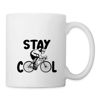 stay cool Fahrrad cool spruch | Farbe änderbar - Tasse - Weiß - Rechts