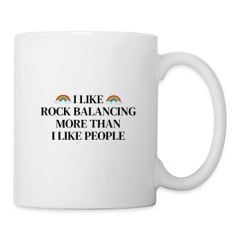 J’aime l’équilibrage du rock plus que les gens - Mug blanc - blanc - Droite