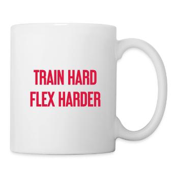 Train Hard Flex Harder - Tasse - Weiß - Rechts