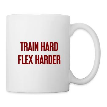 Train Hard Flex Harder - Tasse - Weiß - Rechts