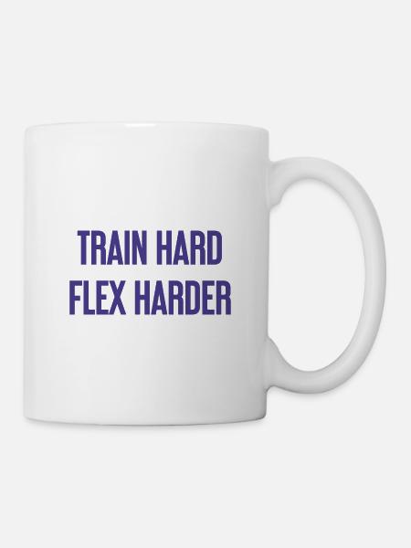 Train Hard Flex Harder - Mug - white