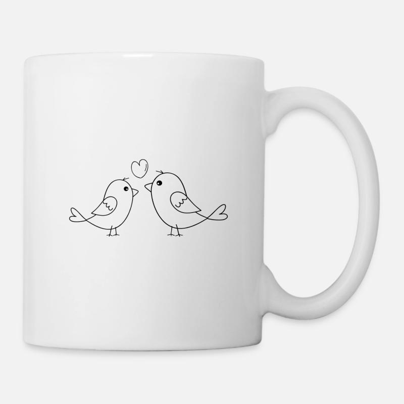 Turteltauben - Tasse - Weiß