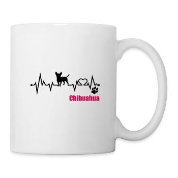 Chihuahua Motiv - Chihuahua Herzschlag EKG - Tasse - Weiß - Rechts