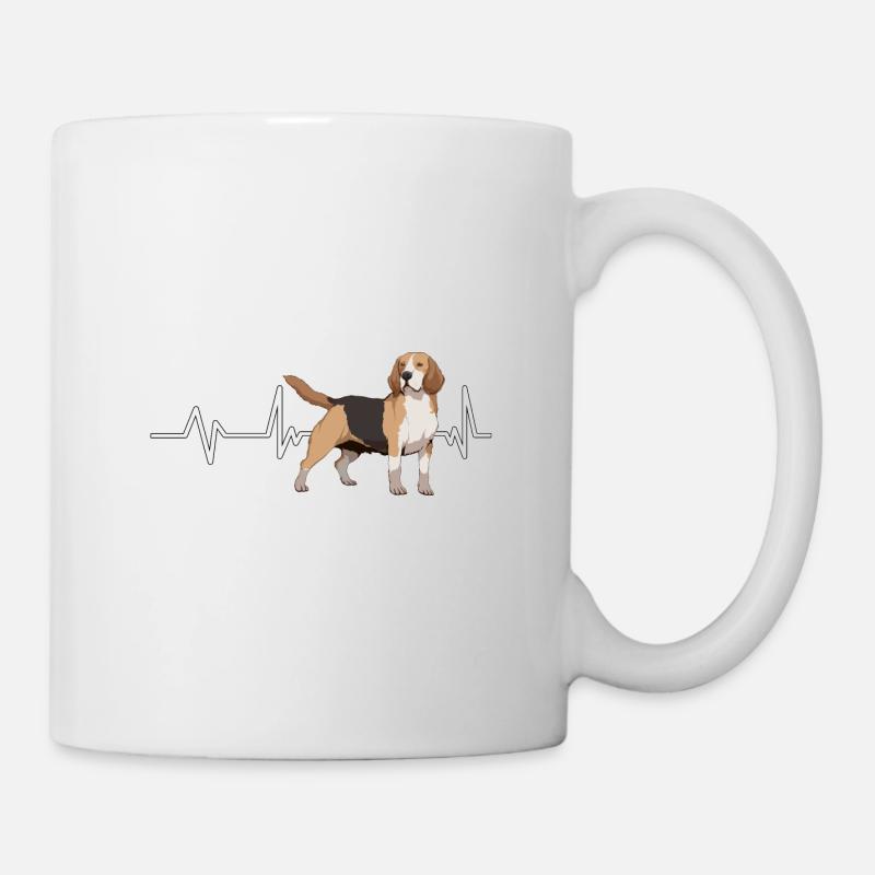 Beagle Heartbeat - Tasse - Weiß