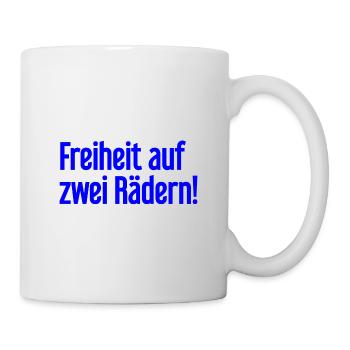 Freedom on Two Wheels - Cyclist Design - Mug - white - Right