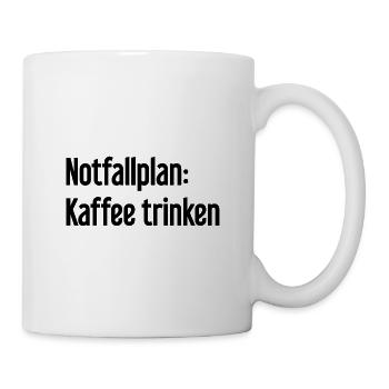 Kaffee-Notfallplan - Tasse - Weiß - Rechts