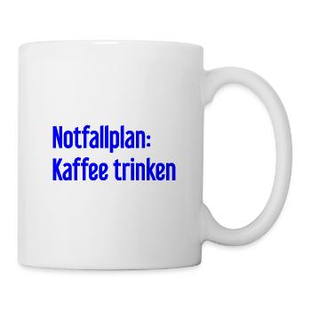 Kaffee-Notfallplan - Tasse - Weiß - Rechts