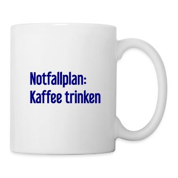 Kaffee-Notfallplan - Tasse - Weiß - Rechts