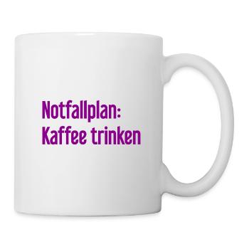 Kaffee-Notfallplan - Tasse - Weiß - Rechts