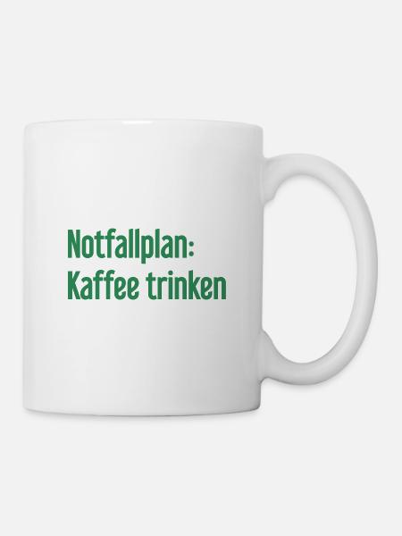 Kaffee-Notfallplan - Tasse - Weiß
