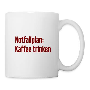 Kaffee-Notfallplan - Tasse - Weiß - Rechts