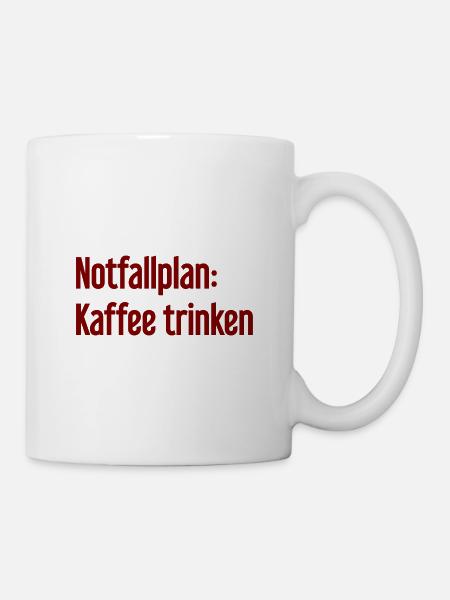 Kaffee-Notfallplan - Tasse - Weiß