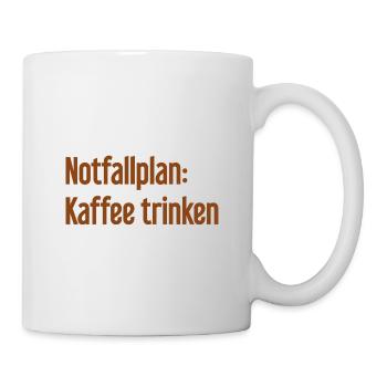 Kaffee-Notfallplan - Tasse - Weiß - Rechts