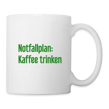 Kaffee-Notfallplan - Tasse - Weiß - Rechts