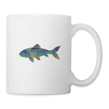 Farbverlauf Muster Schillernder Koi Fisch - Tasse - Weiß - Rechts