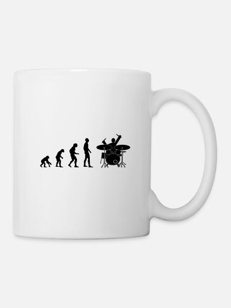 drummer evolution - Tasse - Weiß