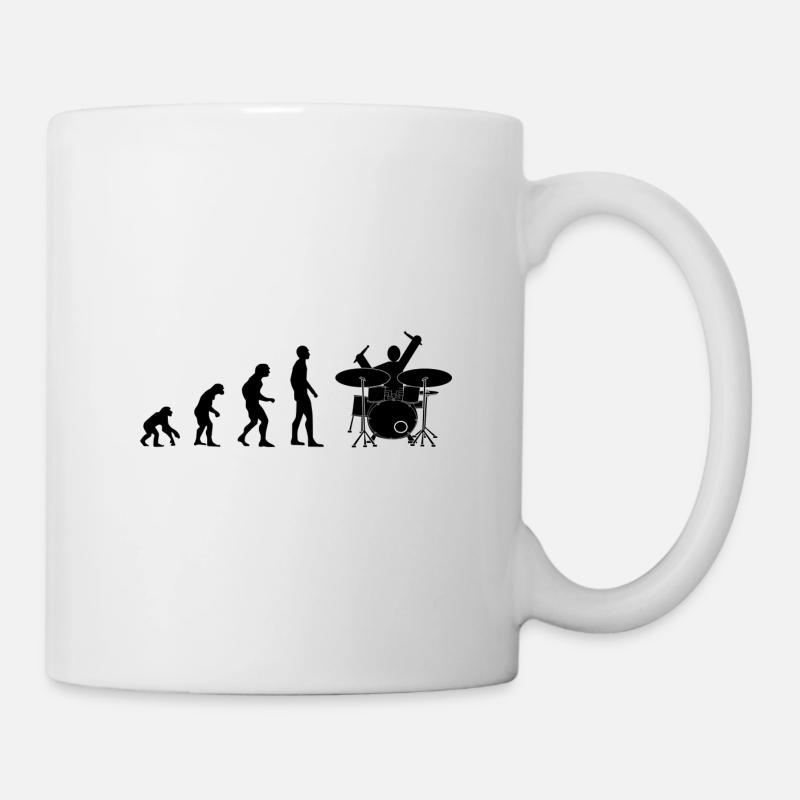 drummer evolution - Tasse - Weiß
