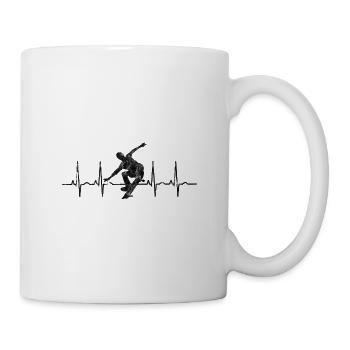 Skateboarder Skateboard Skater Skate Herzschlag - Tasse - Weiß - Rechts