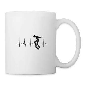 Skateboarder Skateboard EKG Skater Skate Skateing - Mug - white - Right