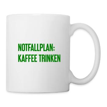 Kaffee-Notfallplan - Tasse - Weiß - Rechts
