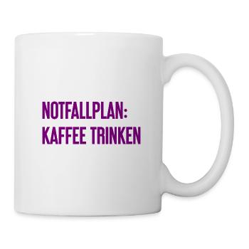 Kaffee-Notfallplan - Tasse - Weiß - Rechts