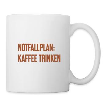 Kaffee-Notfallplan - Tasse - Weiß - Rechts