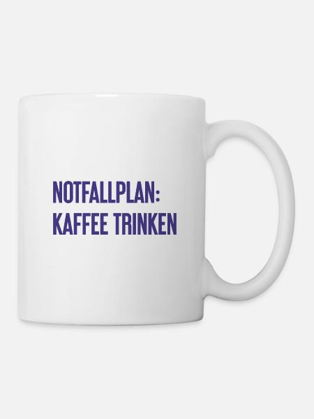 Kaffee-Notfallplan - Tasse - Weiß