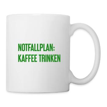 Kaffee-Notfallplan - Tasse - Weiß - Rechts