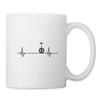 Monocycle battement de coeur pouls humour sport - Mug blanc - blanc - Droite