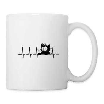 Chat chaton matou chat yeux chats miauler électrocardiogramme - Mug blanc - blanc - Droite