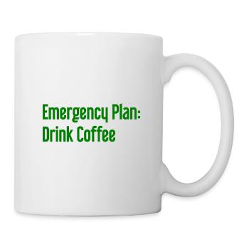 Kaffee-Notfallplan - Tasse - Weiß - Rechts