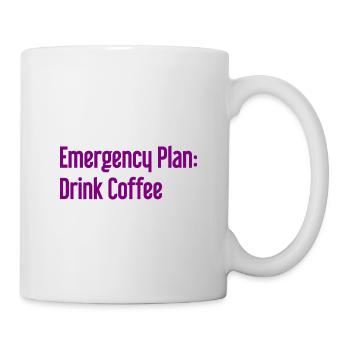 Kaffee-Notfallplan - Tasse - Weiß - Rechts
