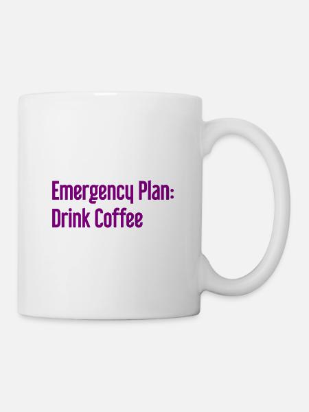 Kaffee-Notfallplan - Tasse - Weiß