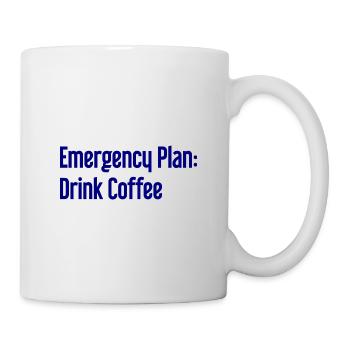 Kaffee-Notfallplan - Tasse - Weiß - Rechts