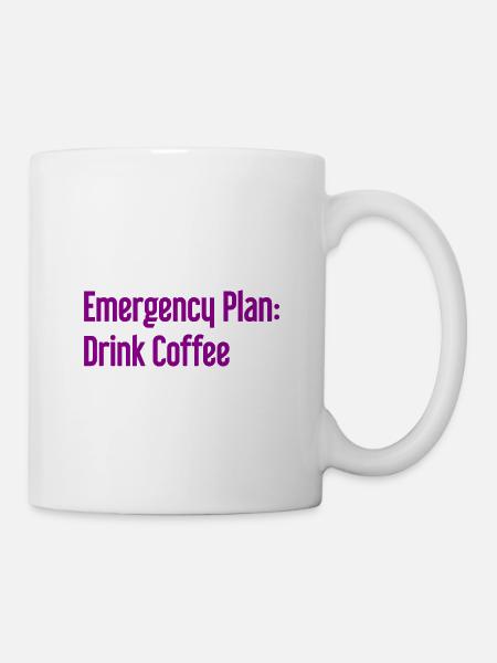 Kaffee-Notfallplan - Tasse - Weiß