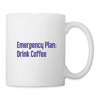 Kaffee-Notfallplan - Tasse - Weiß - Rechts