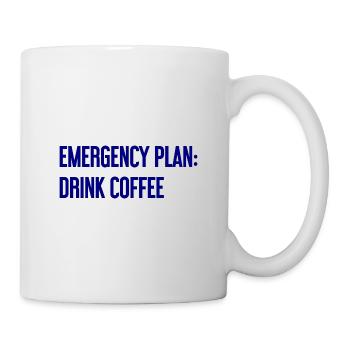 Kaffee-Notfallplan - Tasse - Weiß - Rechts